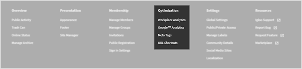 The optimization section of the control panel.