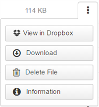 The Dropbox widget's menu.