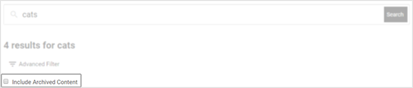 The option to Include Archived Content while on the Advanced Search page.