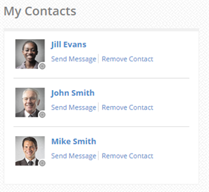 The My Contacts widget on a page.