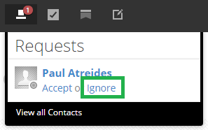 Ignoring a contact request.