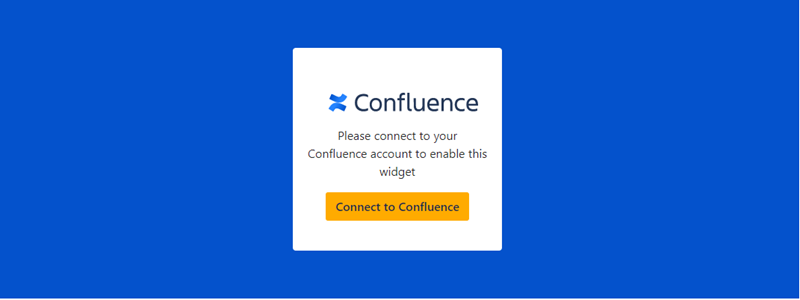 The prompt to connect to confluence.