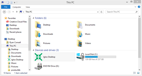 How the Windows Desktop Tool appears in Windows Explorer.