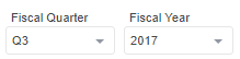Specific quarter and year selector.