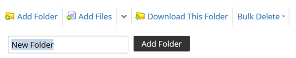The Add Folder button on a Folder channel.
