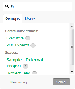 Selecting a group to apply an access rule to.