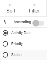 Filtering options.