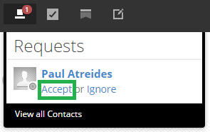 Accepting a contact request.