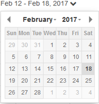 Selecting a date to view.