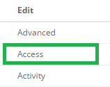 The Access option in the Actions menu.