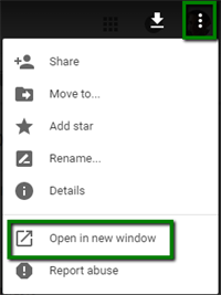 The Open in new window option.