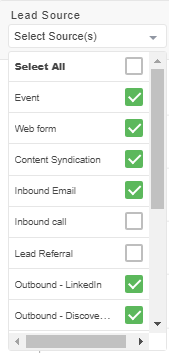 Lead selection options.