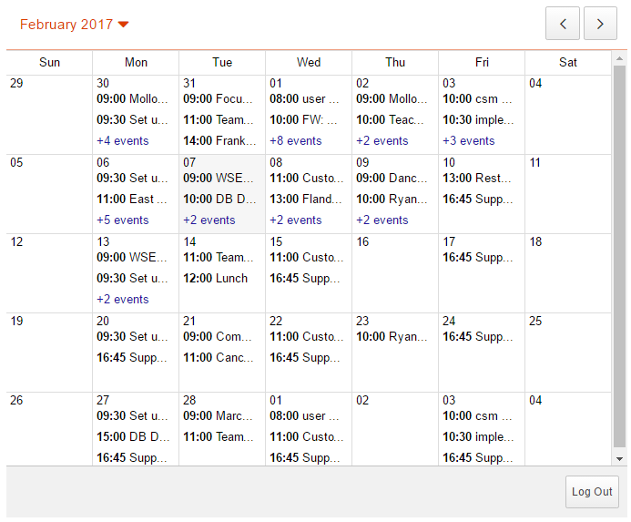 Office 365 Calendar Month View Integration - Customer Care