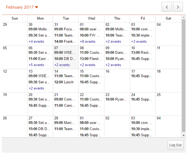 Office 365 Calendar Month View Integration - Customer Care