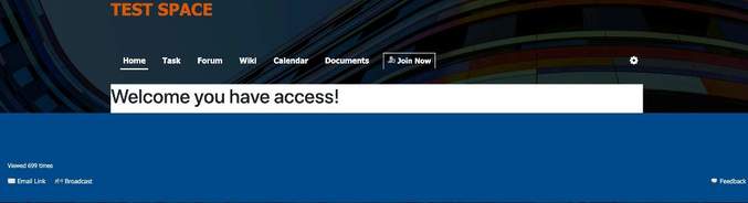 Space displaying welcome message