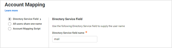 The Directory Service field name.